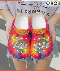 Nfl Los Angeles Rams Tie Dye Printed Gift For Lover Rubber Crocb