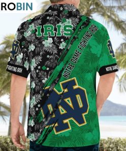 Notre Dame Fighting Irish Mickey Mouse Floral Short Sleeve Hawaii Shirt, Fighting Irish Clothing