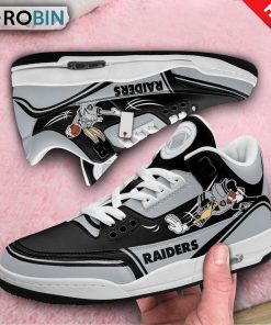 Oakland Raiders Bugs Bunny Custom Jordan 3 Sneakers