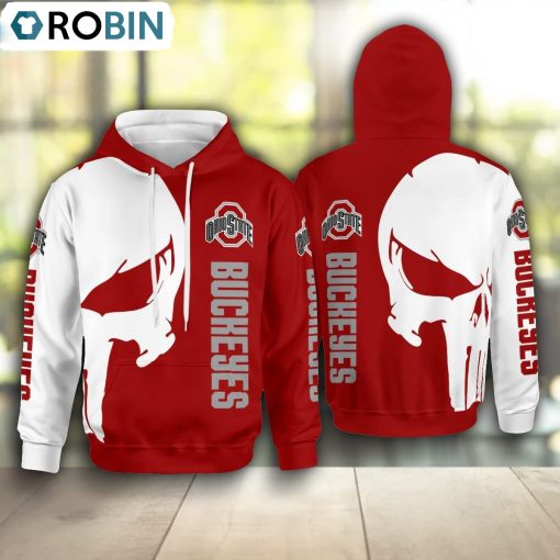 Ohio State Buckeyes Punisher Skull Hoodie and Zip Hoodie, Buckeyes Unique Gifts