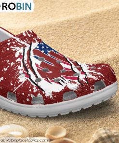 Oklahoma Sooners American Flag Pattern Printed Crocs Shoes, Oklahoma Sooners Team Gifts
