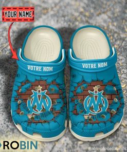 Olympique de Marseille Break Cracked Hole Design Crocs Shoes