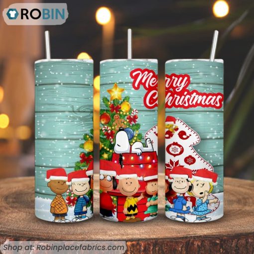 Peanuts Merry Christmas Tumbler, Snoopy Christmas Tumbler