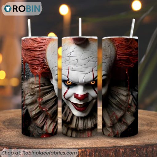 Pennywise 3D 3D Printed Skinny Tumbler, IT ClownTumbler