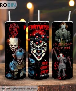 Pennywise Horror 3D Printed Skinny Tumbler, It Movies 3D Printed Skinny Tumbler