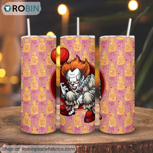 Pennywise 3D Printed Skinny Tumbler, You’ll Float Too Tumbler