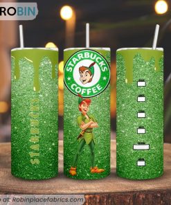 Peter Pan Starbucks Coffee 3D Printed Skinny Tumbler, Disney Cartoon Tumbler