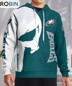 Philadelphia Eagles Punisher Skull Hoodie and Zip Hoodie, Philadelphia Eagles Gifts for Fans
