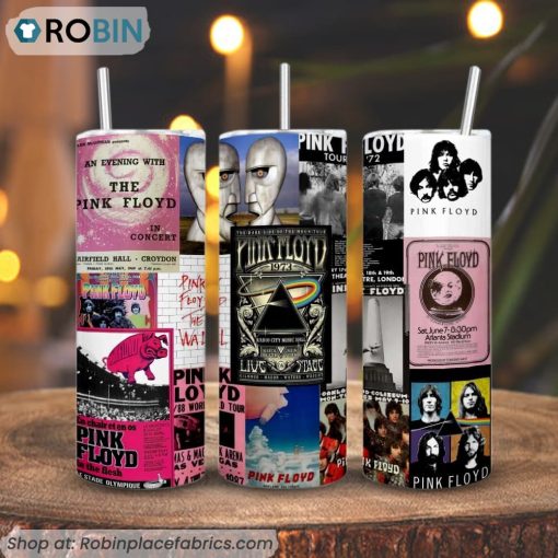 Pink Floyd 3D Printed Skinny Tumbler, Rock Band Tumbler