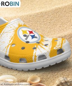 Pittsburgh Steelers Ink Splash Crocs Shoes, Steelers Team Gifts