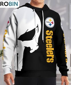 Pittsburgh Steelers Punisher Skull Hoodie and Zip Hoodie, Steelers Merch