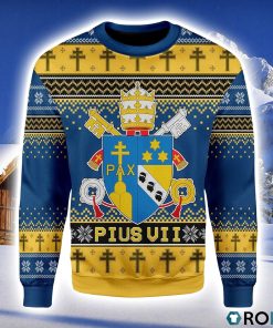 Pius VII Coat of Arms Christmas Ugly Sweater 3D Pius VII Coat of Arms Christmas Ugly Sweater 3D