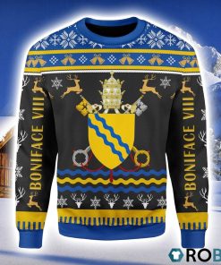Pope Boniface VIII Coat of Arms Christmas Ugly Sweater 3D Pope Boniface VIII Coat of Arms Christmas Ugly Sweater 3D