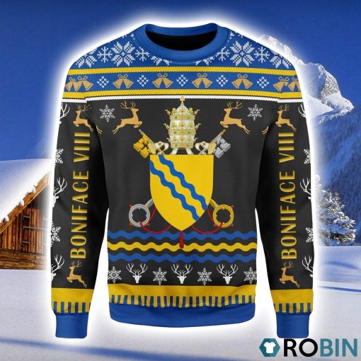 Pope Boniface VIII Coat of Arms Christmas Ugly Sweater 3D