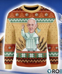 Pope Francis Christmas Ugly Sweater 3D