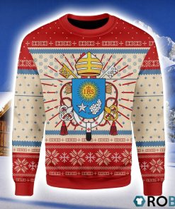 Pope Francis Coat Of Arms Christmas Ugly Sweater 3D