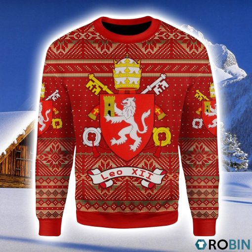 Pope Leo XII Coat of Arms Christmas Ugly Sweater 3D
