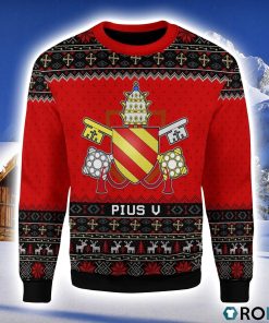 Pope Pius V Christmas Ugly Sweater 3D