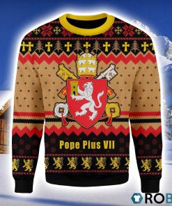 Pope Pius VIII Coat of Arms Christmas Ugly Sweater 3D