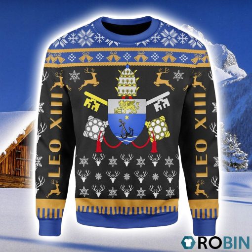Pope Pius X Coat of Arms Christmas Ugly Sweater 3D