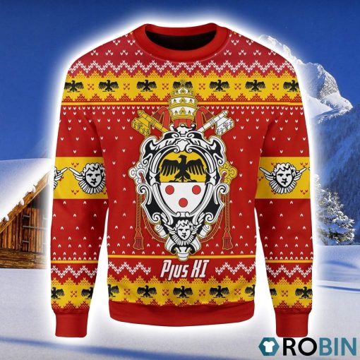 Pope Pius XI Coat Of Arms Christmas Ugly Sweater 3D