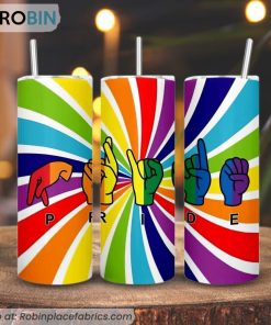 Pride Hand 3D Printed Skinny Tumbler, LGBT History Month Tumbler