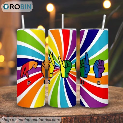 Pride Hand 3D Printed Skinny Tumbler, LGBT History Month Tumbler