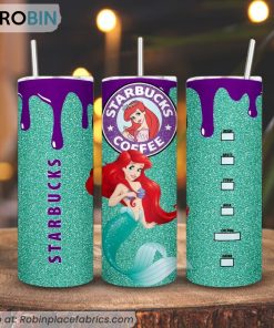 Princess Ariel Starbucks Coffee 3D Printed Skinny Tumbler, The Little Mermaid Tumbler
