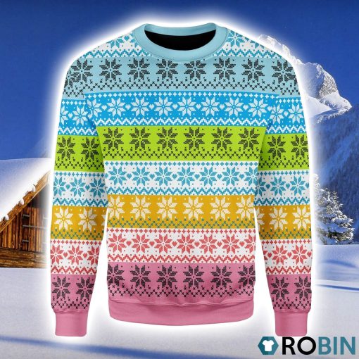Queer Flag Christmas Ugly Sweater 3D