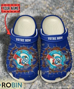 RC Strasbourg Alsace Break Cracked Hole Design Crocs Shoes