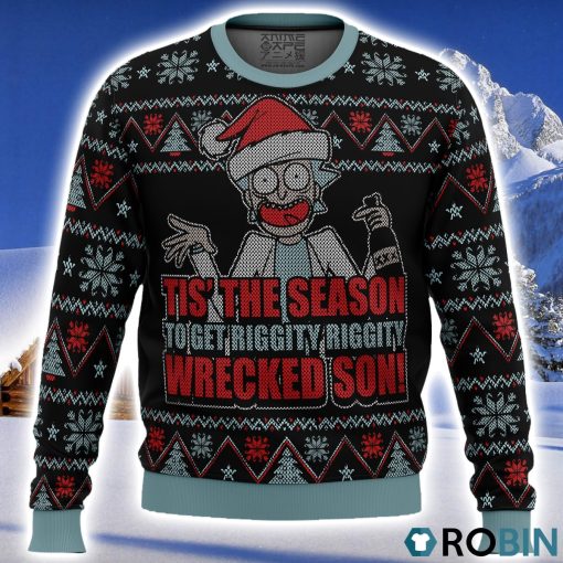 Rick and Morty Tis The Season Ugly Christmas Sweater 3D