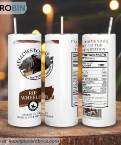 Rip Wheeler Nutrition Facts 3D Printed Skinny Tumbler, Yellowstone Dutton Ranch Tumbler