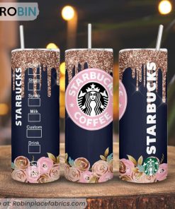 Rose Gold Starbucks Logo 3D Printed Skinny Tumbler