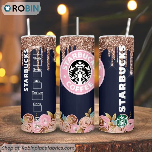Rose Gold Starbucks Logo 3D Printed Skinny Tumbler