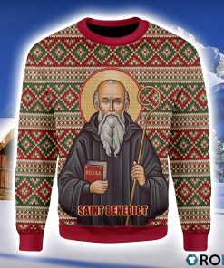 Saint Benedict Christmas Ugly Sweater 3D