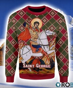 Saint George Christmas Ugly Sweater 3D