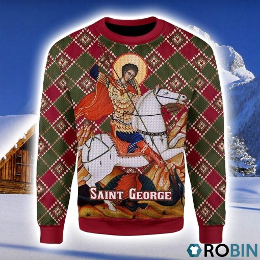 Saint George Christmas Ugly Sweater 3D