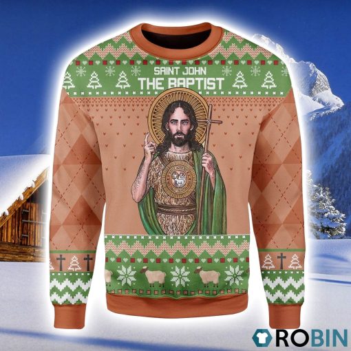 Saint John The Baptist Christmas Ugly Sweater 3D
