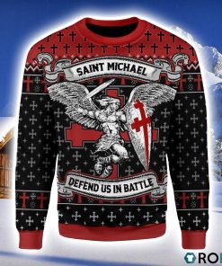 Saint Michael Christmas Ugly Sweater 3D