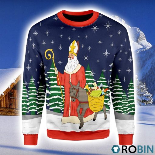Saint Nicholas Christmas Ugly Sweater 3D