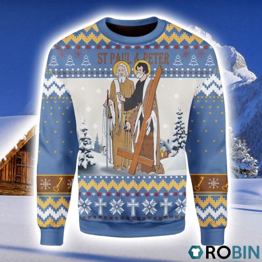Saints Paul And Peter Christmas Ugly Sweater 3D