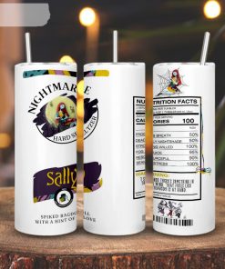 Sally Nightmare Hard Seltzer Nutrition Facts 3D Printed Skinny Tumbler, Nightmare Before Christmas Tumbler