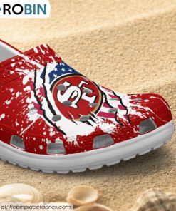 San Francisco 49ers American Flag Pattern Printed Crocs Shoes, San Francisco 49ers Gifts