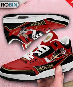 San Francisco 49ers Bugs Bunny Custom Jordan 3 Sneakers