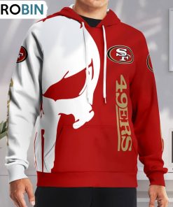 San Francisco 49ers Punisher Skull Hoodie and Zip Hoodie, 49ers Merchandise