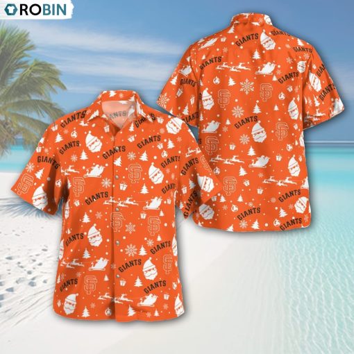 San Francisco Giants Christmas Pattern Button Shirt, Giants Fan Shirt for Sale