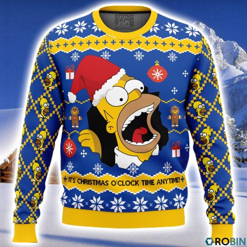 Santa Homer The Simpsons Ugly Christmas Sweater 3D