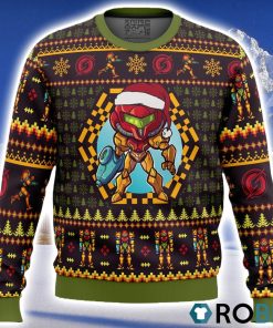 Santa Samus Aran Metroid Ugly Christmas Sweater 3D