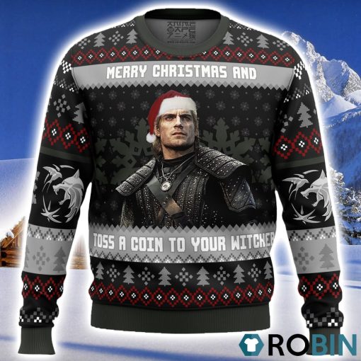 Santa Witcher The Witcher Ugly Christmas Sweater 3D