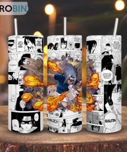 Sasuke Curse Skinny Tumbler, Naruto Anime Gift